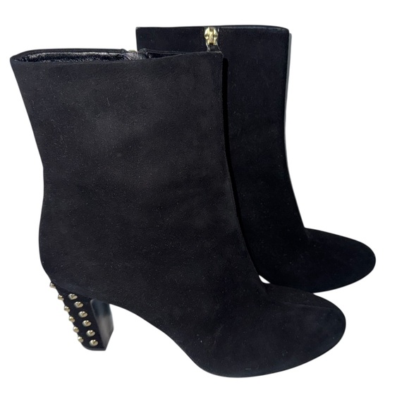 GUCCI Suede Studded Melville Heel Ankle Booties Sz 40 Black - Picture 2 of 15